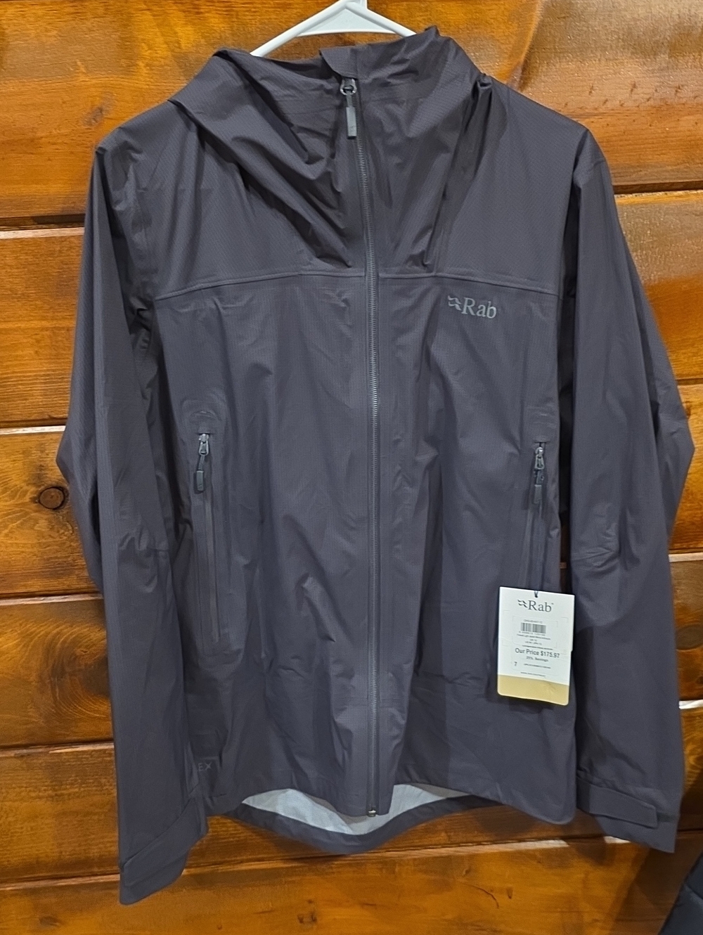 Rab Women's Lightweight Waterproof Hooded Jacket - Dark Gray